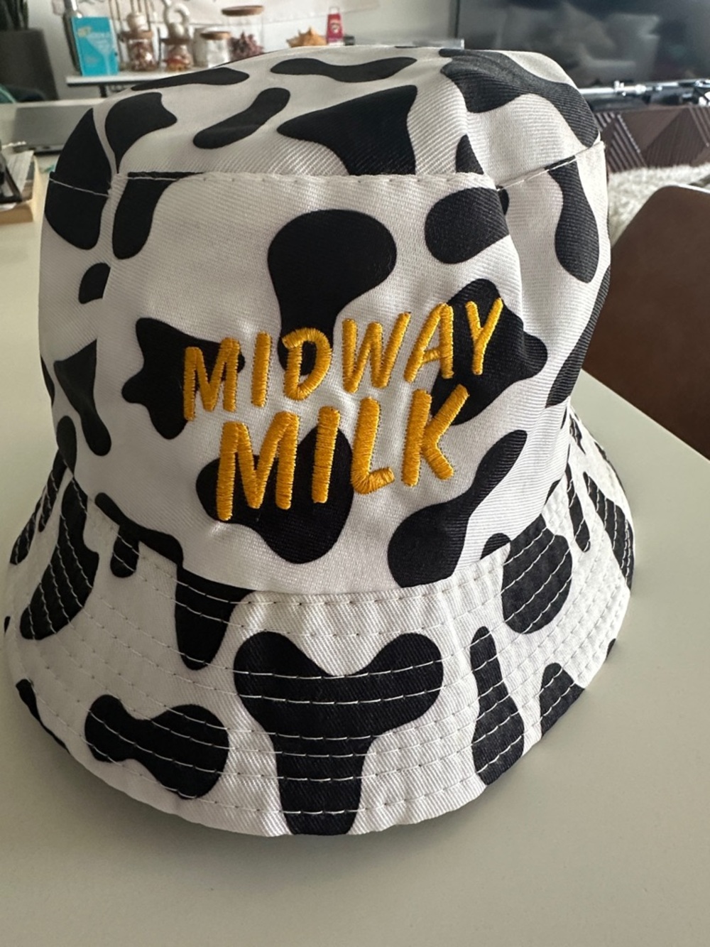Black & White Cow Print Bucket Hat - OSU Midway Bar - Midway Milk